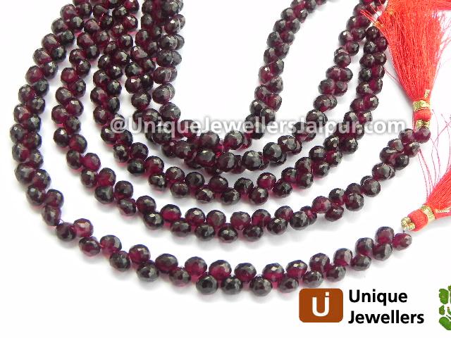 Garnet Faceted Onion Beads